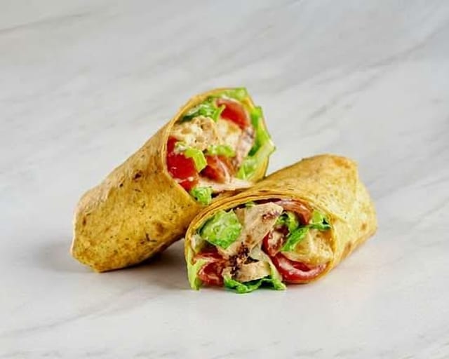 Grilled Chicken Caesar Salad Wrap.