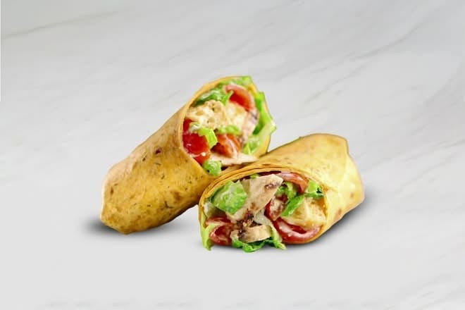 Grilled Chicken Caesar Salad Wrap.